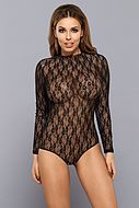 Long sleeved body, transparent lace, flowers